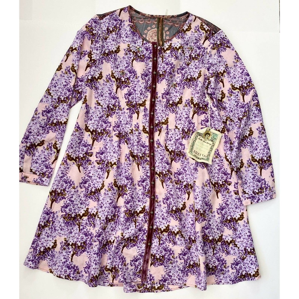Aratta Silent Journey Shirt Dress  Floral Sz Large